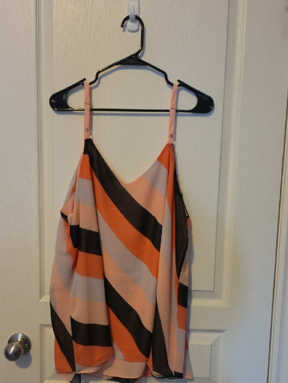 torrid Pink and Peach Diagonal Stripe Sophie Cami with Black Accents - Picture 3 of 3